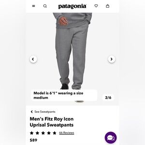 Men’s Patagonia Fitz Roy Icon Uprisal Sweatpants- never worn